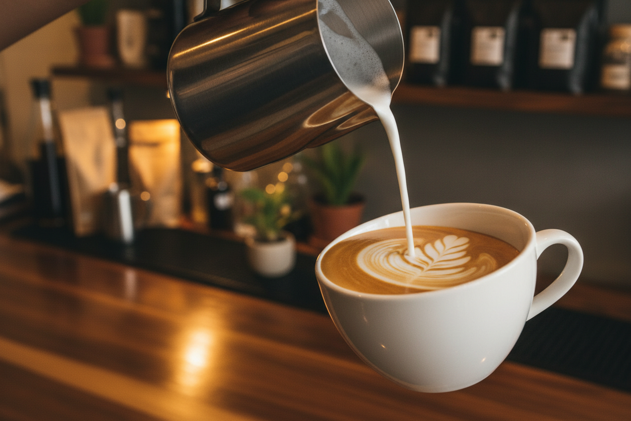 Latte art café especialidad