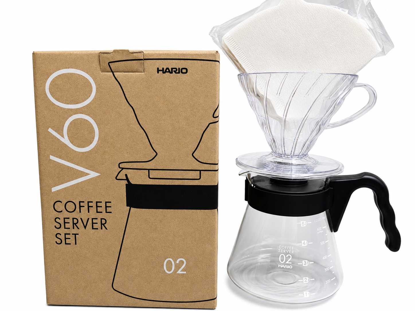 SERVER HARIO + V60 (02) + FILTROS
